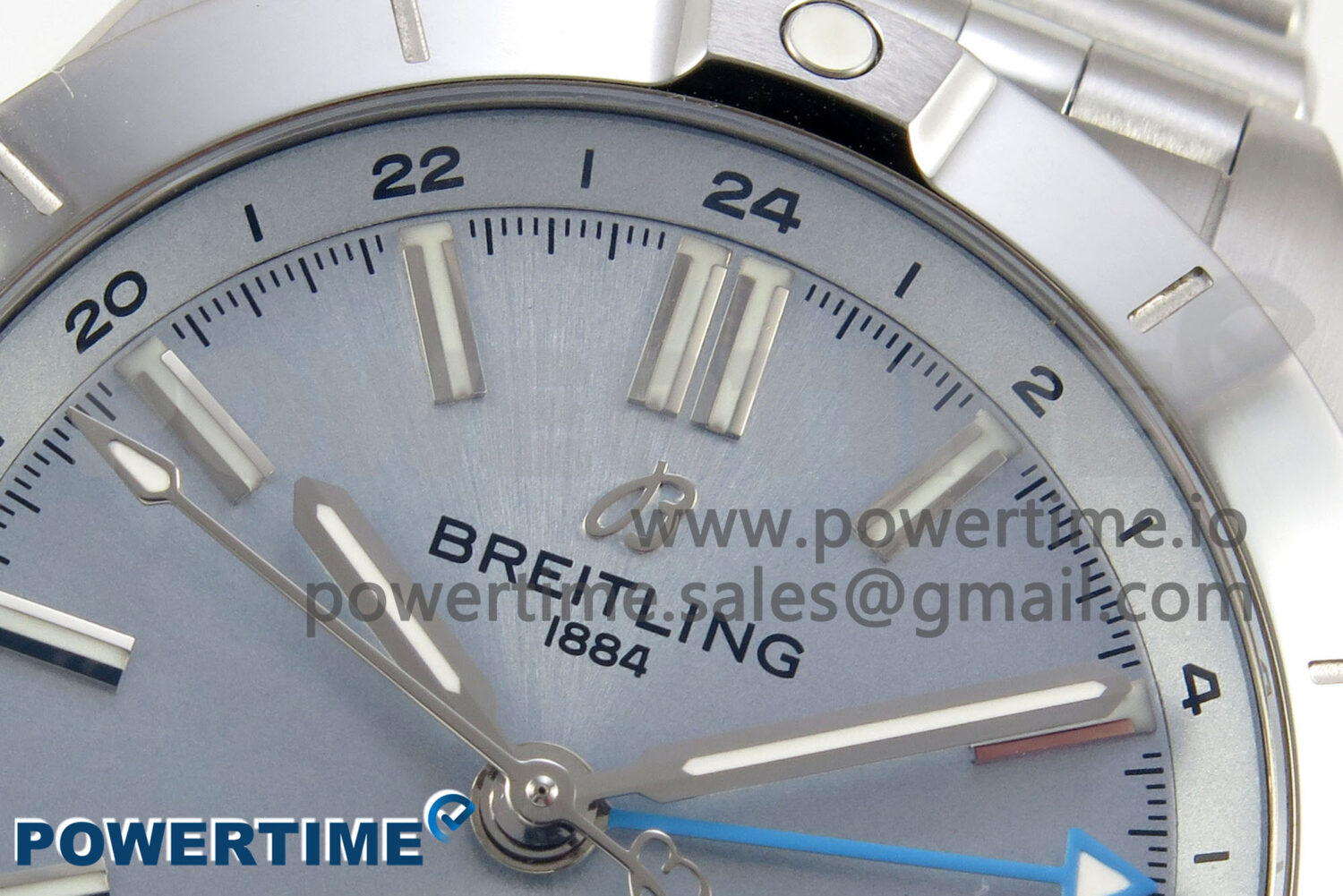 Breitling BLSF Chronomat Automatic 1:1 Best Edition GMT 40mm Ice Blue Dial On SS Bracelet A2836 - Image 4