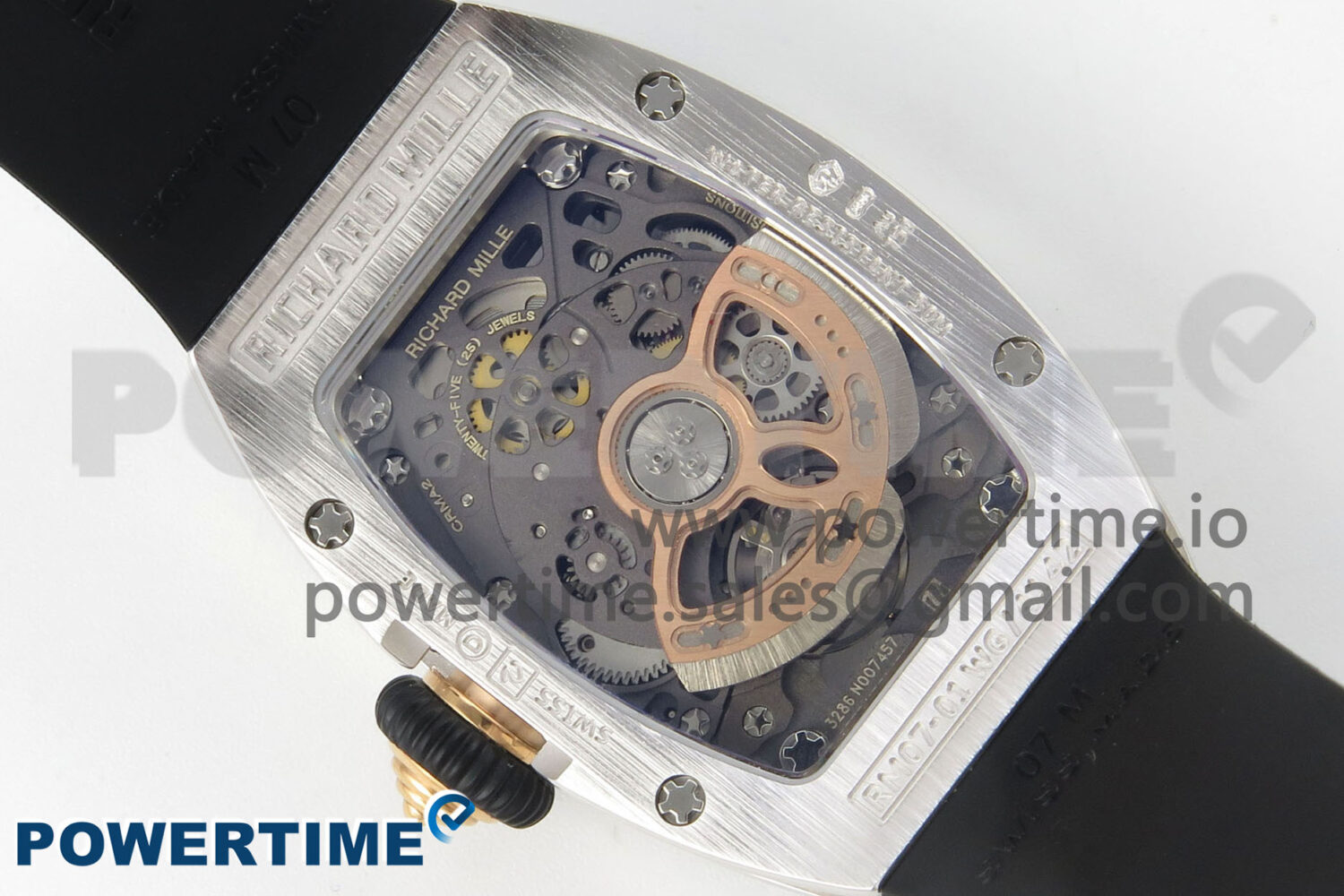 RM07 Ladies Full Diamonds SS ZF 1:1 Best Edition Red Dial on Black Rubber Strap CRMA2 Clone - Image 9