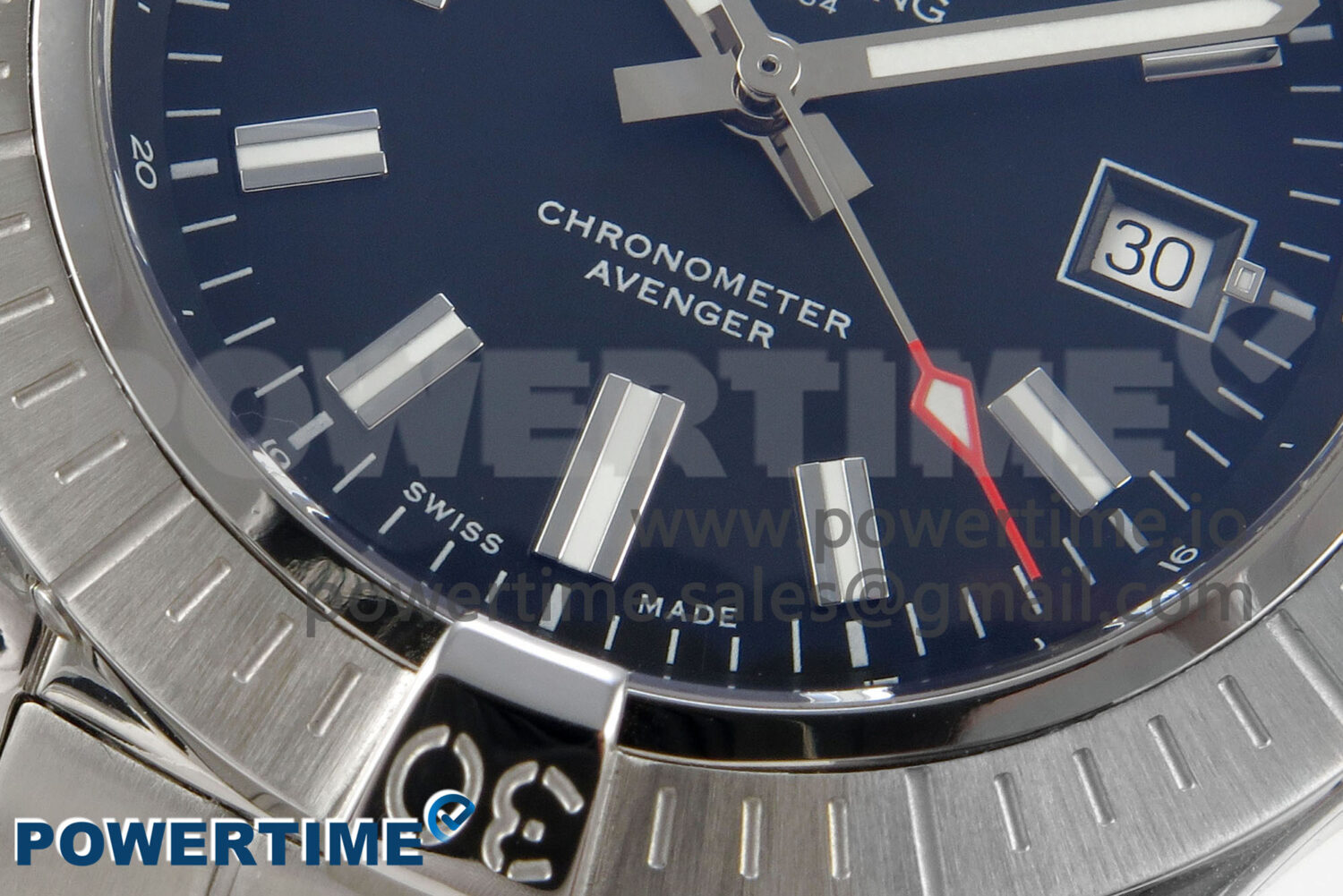 Avenger 43mm SS TF 1:1 Best Edition Black Dial on SS Bracelet A2824 V2 - Image 5