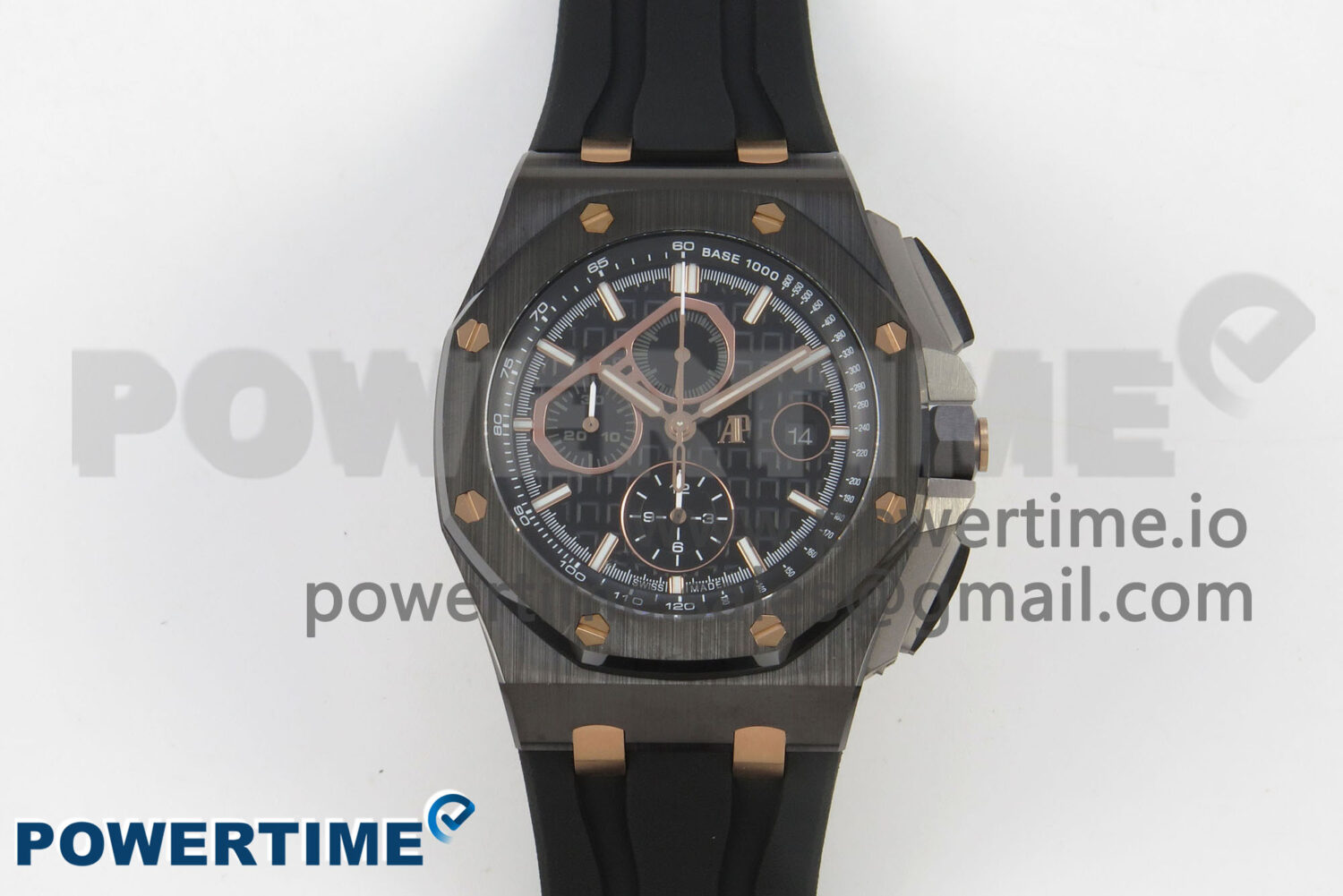 Royal Oak Offshore 44mm Black Ceramic APJF 1:1 Best Edition Black RG Dial on Black Rubber Strap A3126 - Image 1