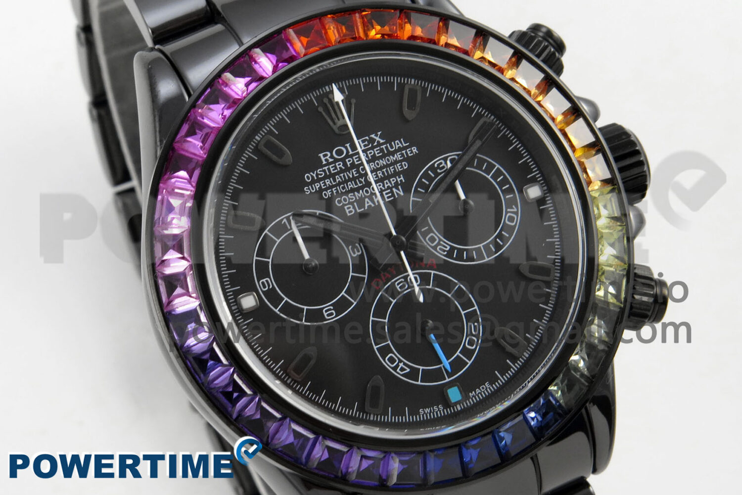 Daytona Black Ceramic Case and Bracelet Black Rainbow Dial Rainbow Bezel SONIC Best Edition SA4130 - Image 3
