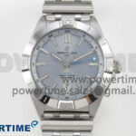 Breitling BLSF Chronomat Automatic 1:1 Best Edition GMT 40mm Ice Blue Dial On SS Bracelet A2836