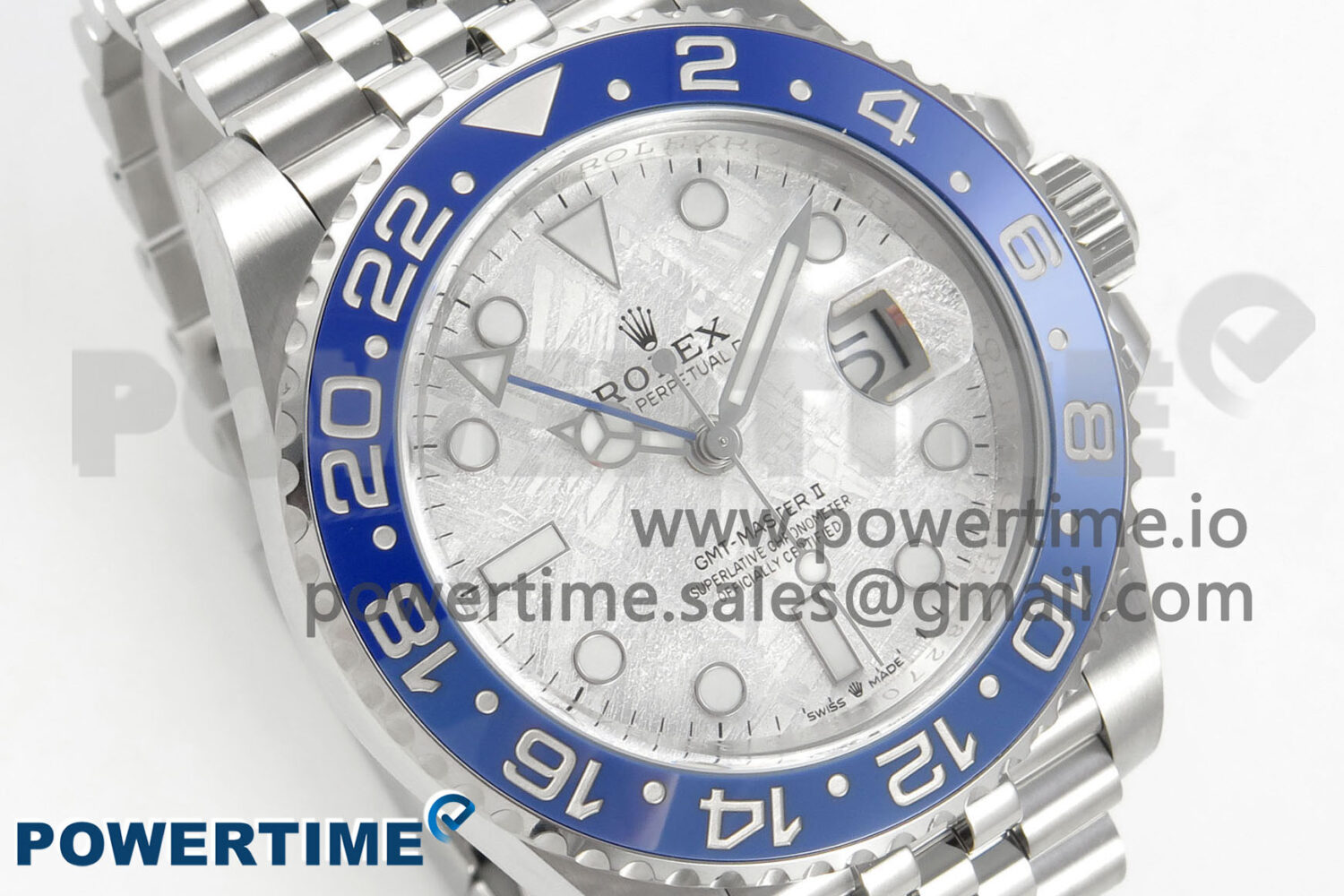 GMT-Master II Blue Ceramic 904L ARF 1:1 Best Edition Meteorite Dial on Jubilee Bracelet SH3285 CHS - Image 2