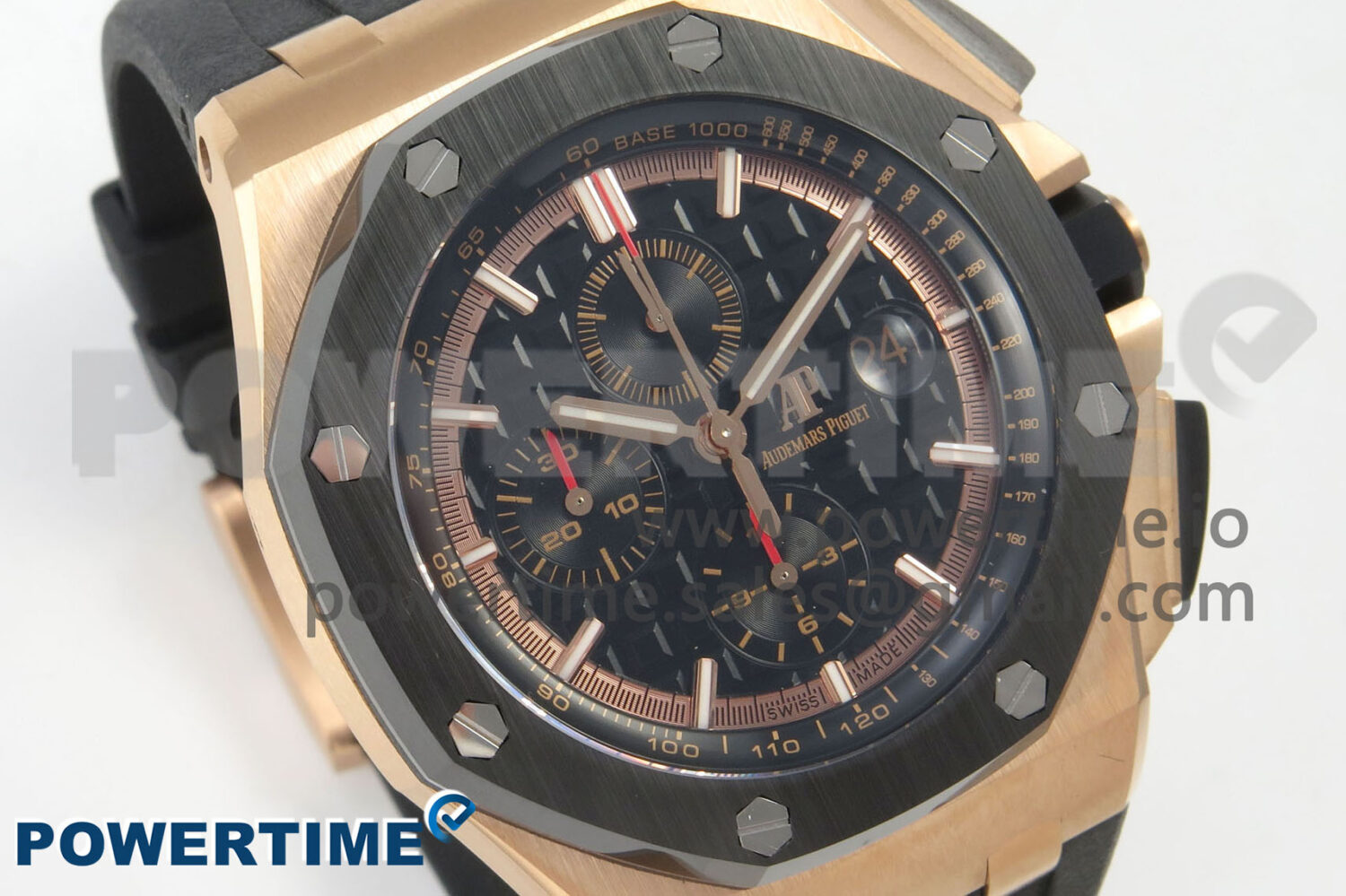 Royal Oak Offshore 44mm RG APPF Best Edition Black Dial Ceramic Bezel on Black Rubber Strap SA3126 - Image 3