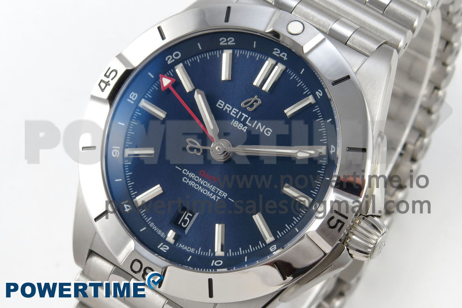 Breitling BLSF Chronomat Automatic 1:1 Best Edition GMT 40mm Blue Dial On SS Bracelet A2836 - Image 3