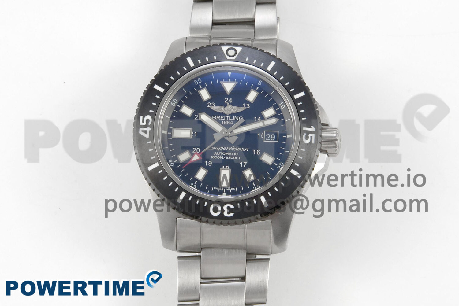 Superocean 44mm SS TF 1:1 Best Edition Black Dial Black Bezel on SS Bracelet A2824 V2 - Image 1