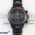 Daytona Black Ceramic Case and Bracelet Black Rainbow Dial Rainbow Bezel SONIC Best Edition SA4130