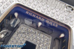 RM07 Ladies Full Diamonds SS ZF 1:1 Best Edition Black Dial on Black Rubber Strap CRMA2 Clone - Image 4