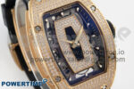 RM07 Ladies Full Diamonds RG ZF 1:1 Best Edition Black Dial on Black Rubber Strap CRMA2 Clone - Image 3