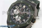 Royal Oak Offshore 44mm Green Ceramic APJF 1:1 Best Edition Green Dial on Green Rubber Strap A3126 - Image 2