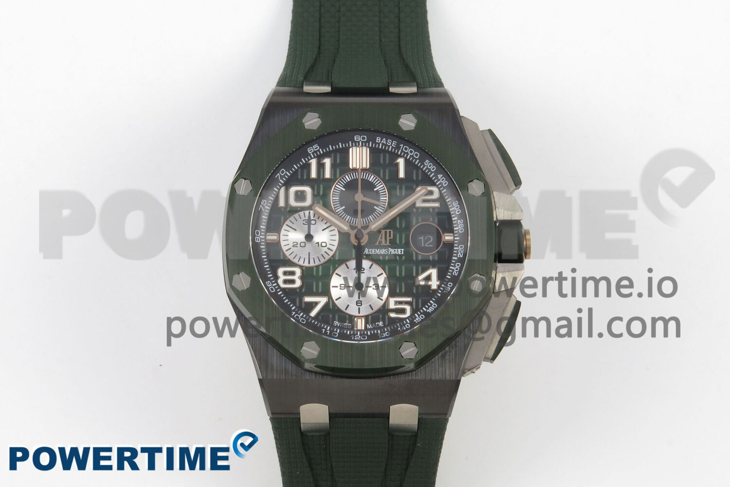 Royal Oak Offshore 44mm Green Ceramic APJF 1:1 Best Edition Green Dial on Green Rubber Strap A3126 - Image 1