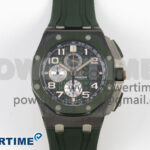 Royal Oak Offshore 44mm Green Ceramic APJF 1:1 Best Edition Green Dial on Green Rubber Strap A3126