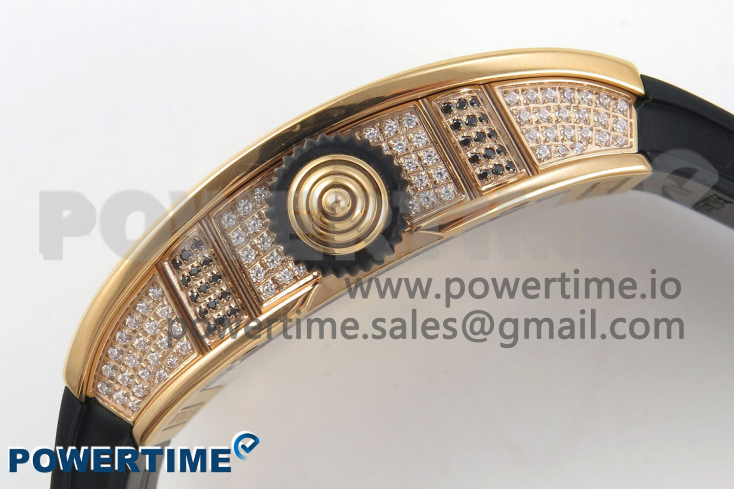 RM07 Ladies Full Diamonds RG ZF 1:1 Best Edition Red Dial on Black Rubber Strap CRMA2 Clone - Image 6