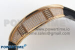 RM07 Ladies Full Diamonds RG ZF 1:1 Best Edition Red Dial on Black Rubber Strap CRMA2 Clone - Image 7