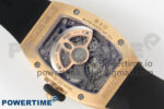 RM07 Ladies Full Diamonds RG ZF 1:1 Best Edition Red Dial on Black Rubber Strap CRMA2 Clone - Image 8