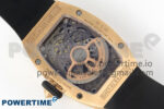 RM07 Ladies Full Diamonds RG ZF 1:1 Best Edition Black Dial on Black Rubber Strap CRMA2 Clone - Image 9