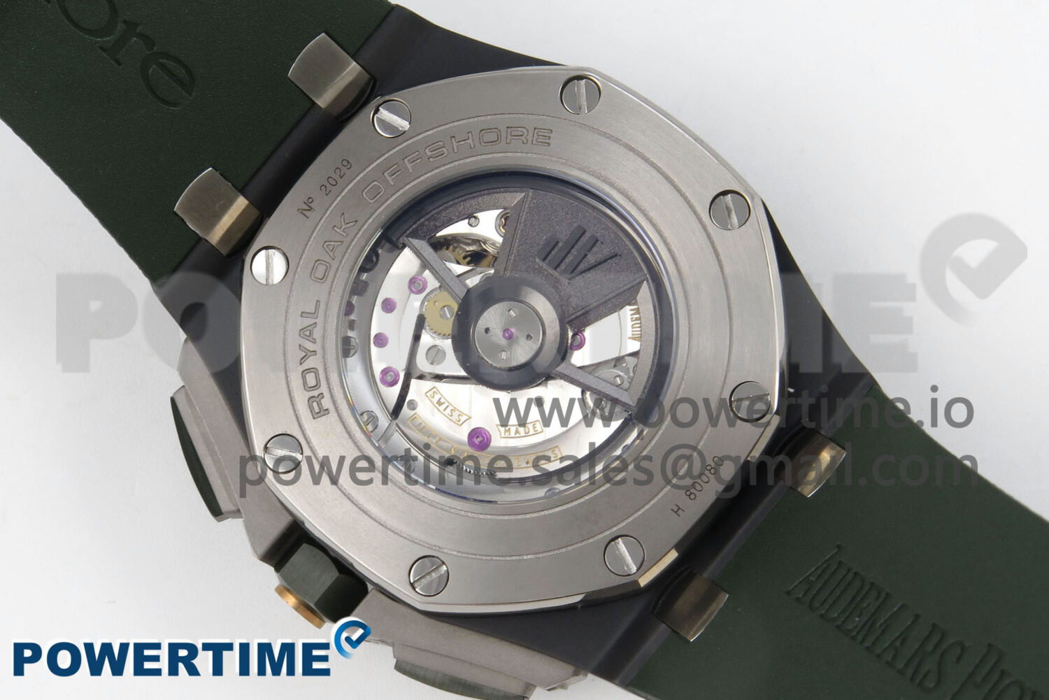 Royal Oak Offshore 44mm Green Ceramic APJF 1:1 Best Edition Green Dial on Green Rubber Strap A3126 - Image 8