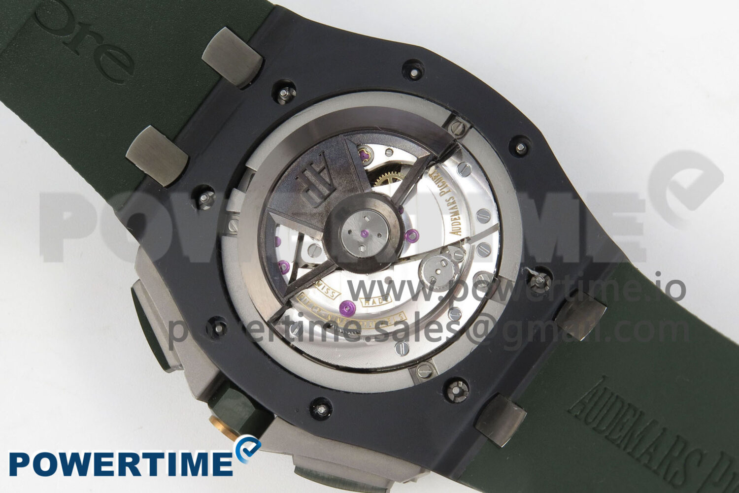 Royal Oak Offshore 44mm Green Ceramic APJF 1:1 Best Edition Green Dial on Green Rubber Strap A3126 - Image 9
