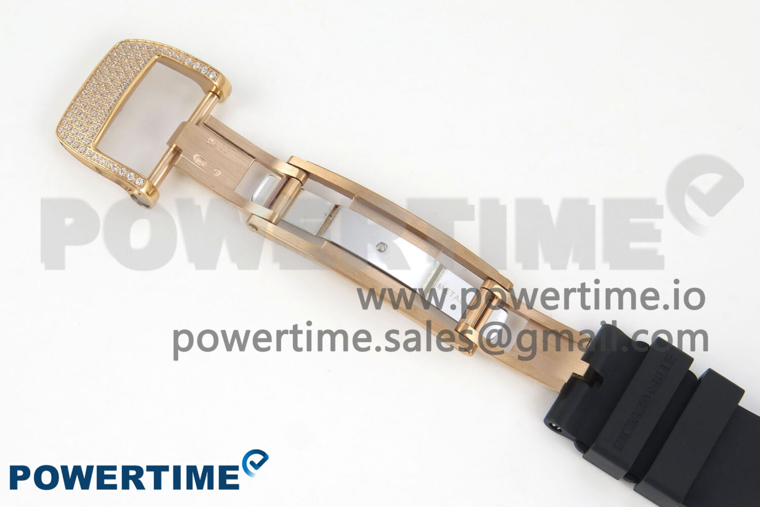 RM07 Ladies Full Diamonds RG ZF 1:1 Best Edition Red Dial on Black Rubber Strap CRMA2 Clone - Image 12