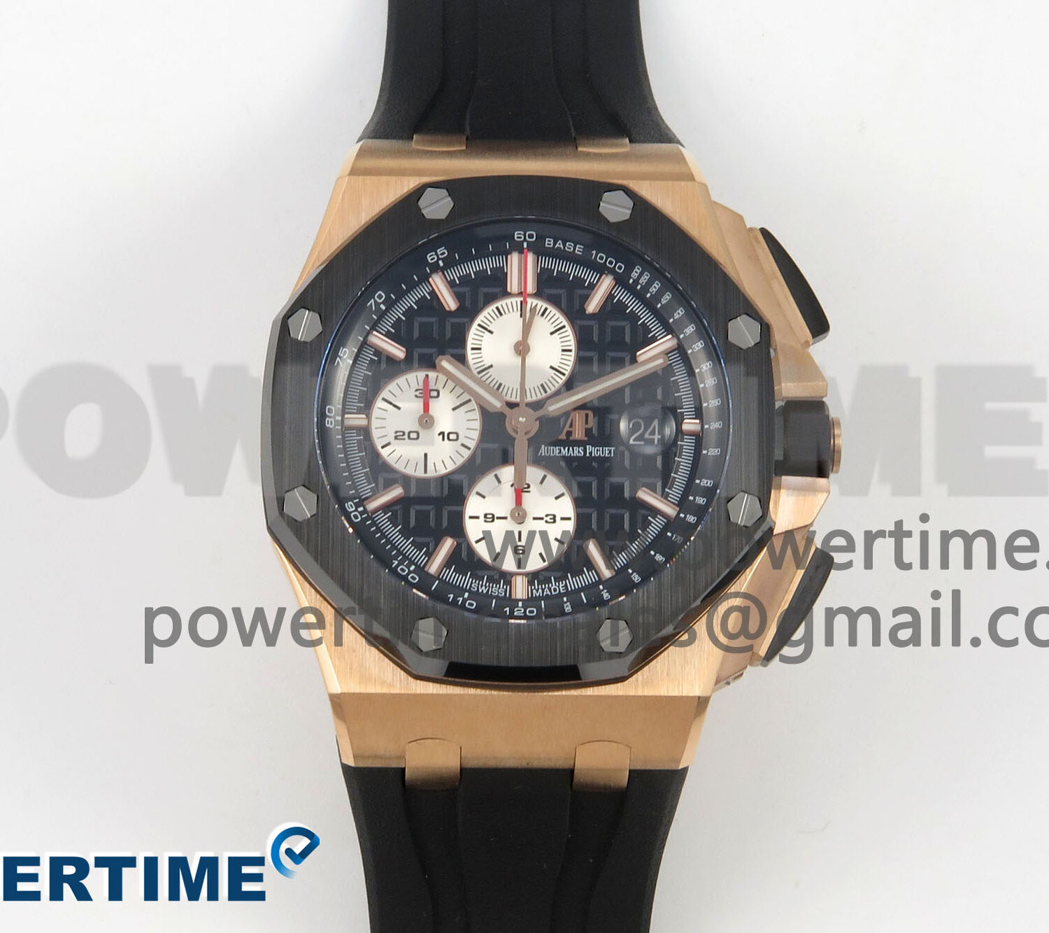 Royal Oak Offshore 44mm RG APPF Best Edition Black/White Dial Ceramic Bezel on Black Rubber Strap SA3126