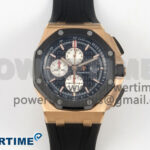 Royal Oak Offshore 44mm RG APPF Best Edition Black/White Dial Ceramic Bezel on Black Rubber Strap SA3126