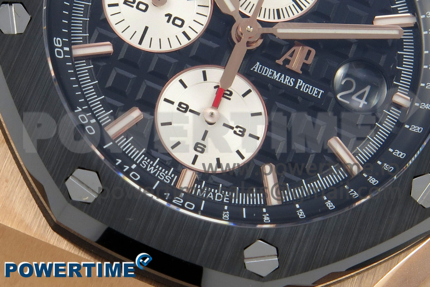 Royal Oak Offshore 44mm RG APPF Best Edition Black/White Dial Ceramic Bezel on Black Rubber Strap SA3126 - Image 5