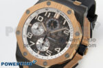 Royal Oak Offshore 44mm Black Ceramic RG Bezel APJF 1:1 Best Edition Gray Dial on Black Rubber Strap A3126 - Image 2