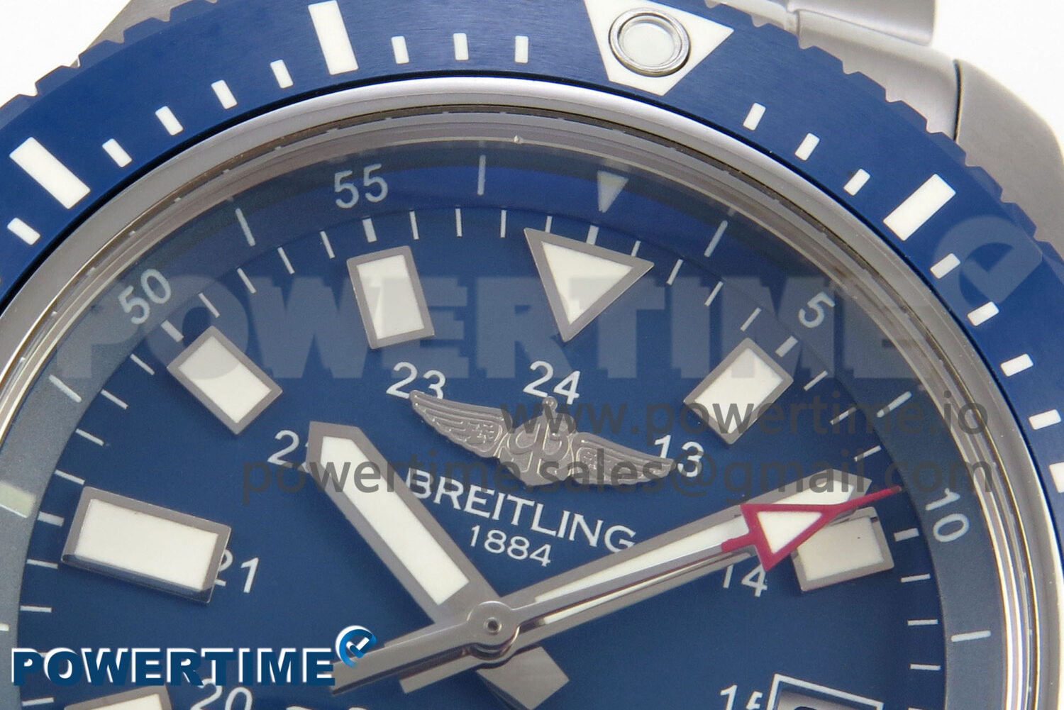 Superocean 44mm SS TF 1:1 Best Edition Blue Dial Blue Bezel on SS Bracelet A2824 V2 - Image 4