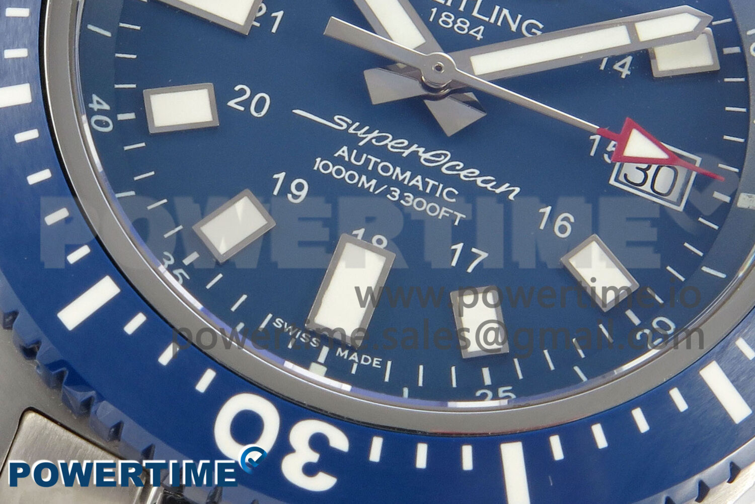 Superocean 44mm SS TF 1:1 Best Edition Blue Dial Blue Bezel on SS Bracelet A2824 V2 - Image 5