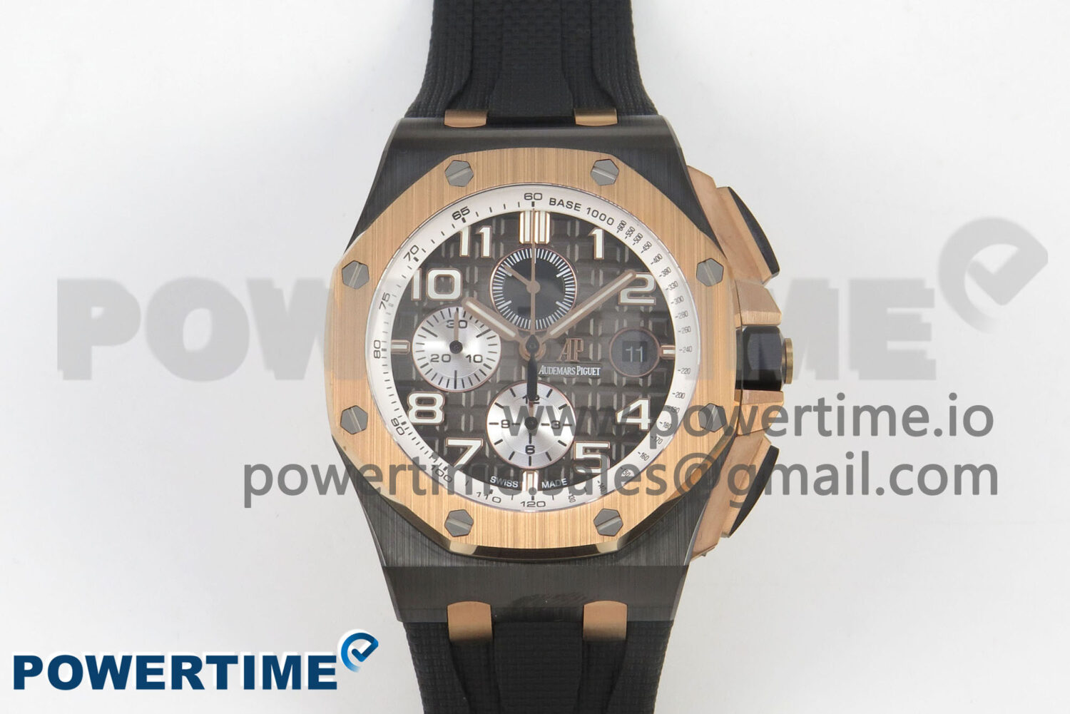 Royal Oak Offshore 44mm Black Ceramic RG Bezel APJF 1:1 Best Edition Gray Dial on Black Rubber Strap A3126 - Image 1