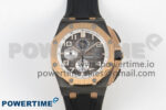 Royal Oak Offshore 44mm Black Ceramic RG Bezel APJF 1:1 Best Edition Gray Dial on Black Rubber Strap A3126