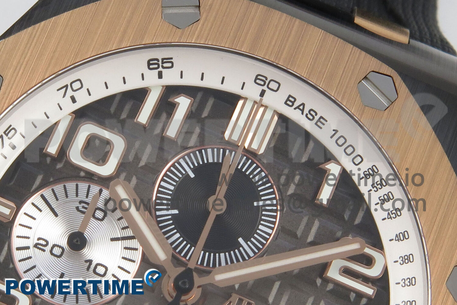 Royal Oak Offshore 44mm Black Ceramic RG Bezel APJF 1:1 Best Edition Gray Dial on Black Rubber Strap A3126 - Image 4