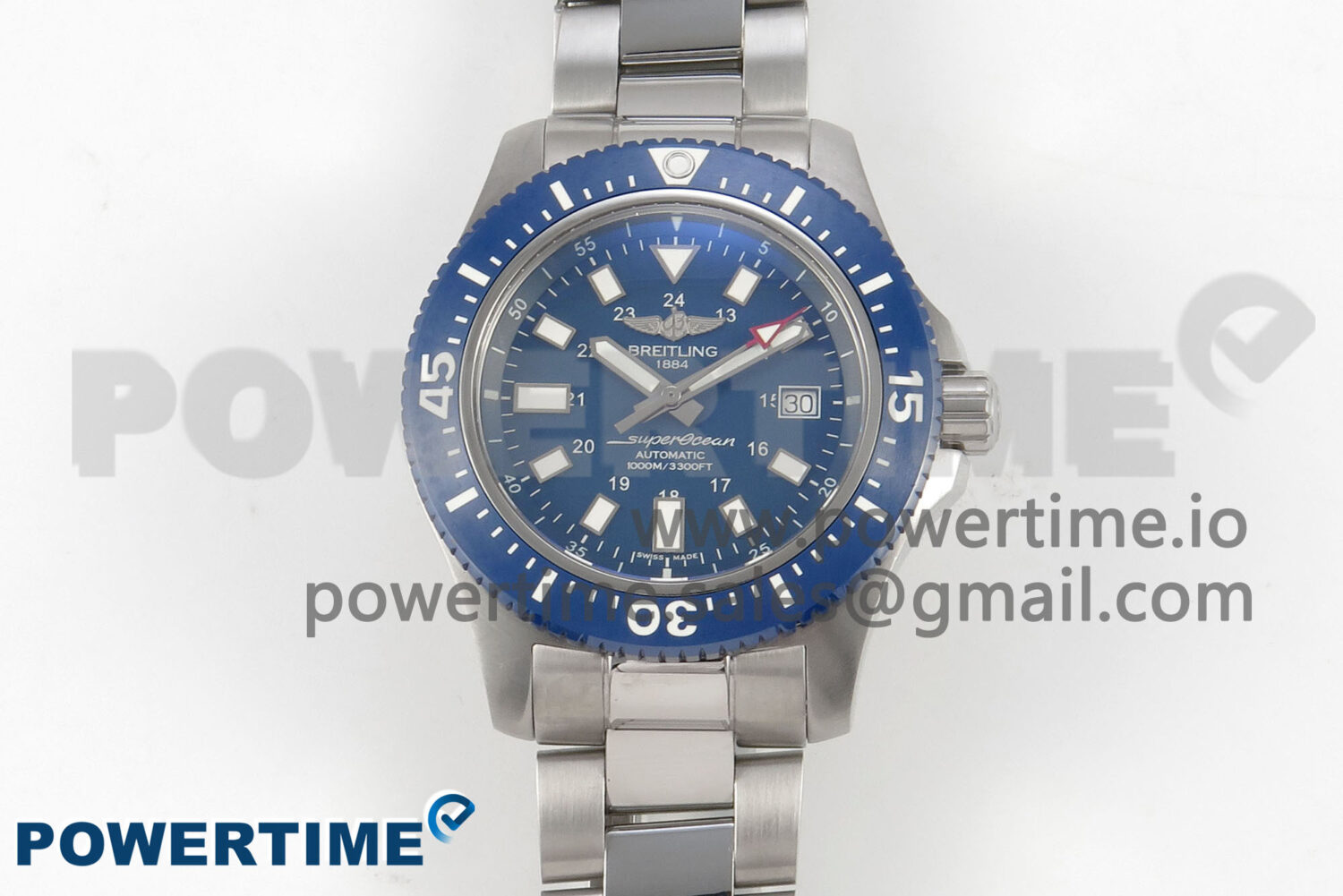 Superocean 44mm SS TF 1:1 Best Edition Blue Dial Blue Bezel on SS Bracelet A2824 V2 - Image 1