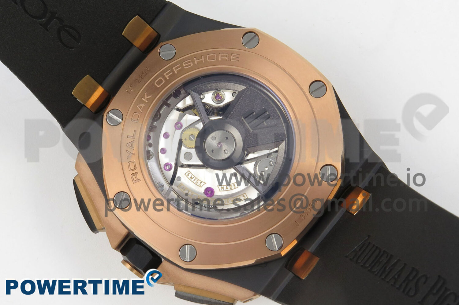 Royal Oak Offshore 44mm Black Ceramic RG Bezel APJF 1:1 Best Edition Gray Dial on Black Rubber Strap A3126 - Image 8