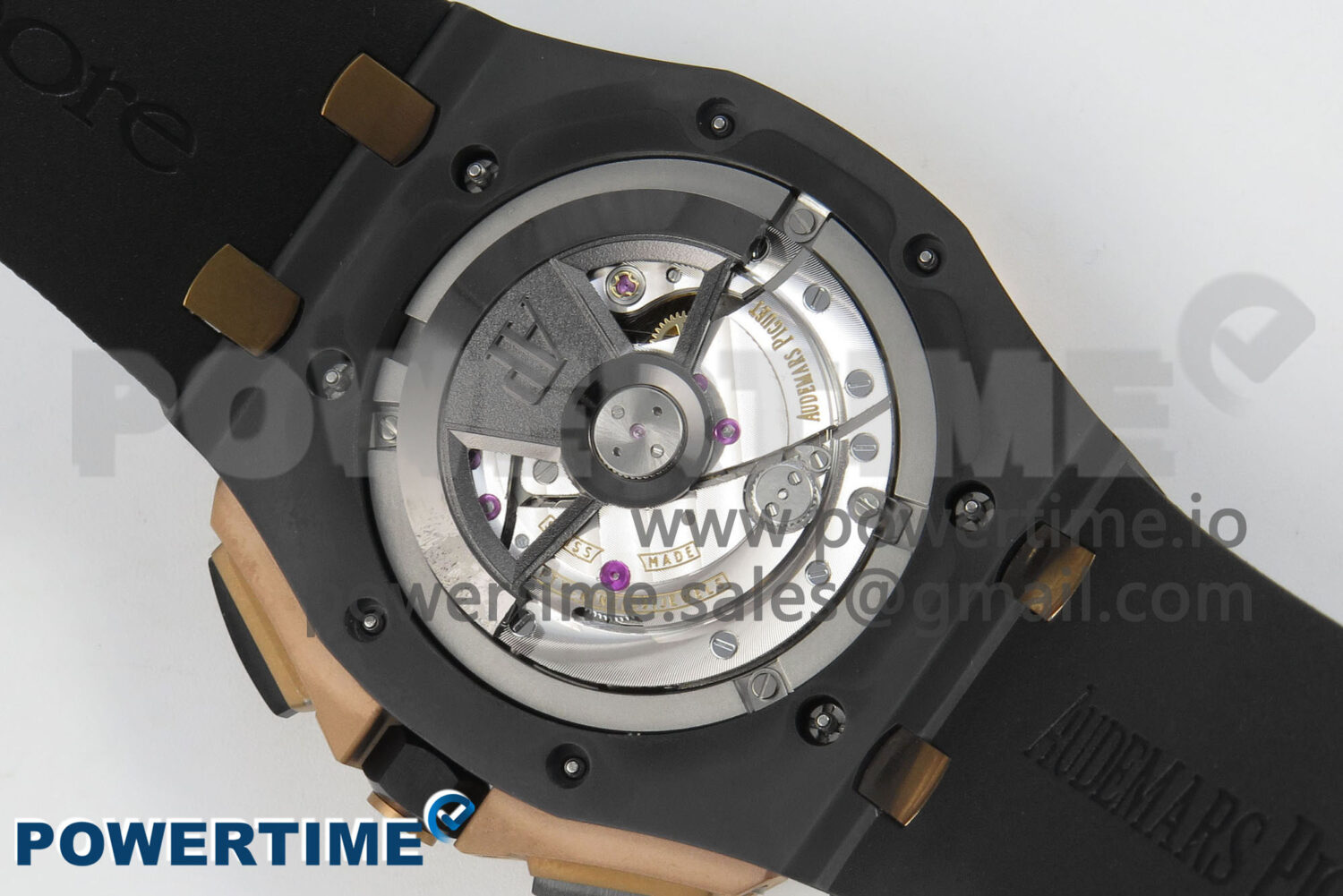 Royal Oak Offshore 44mm Black Ceramic RG Bezel APJF 1:1 Best Edition Gray Dial on Black Rubber Strap A3126 - Image 9