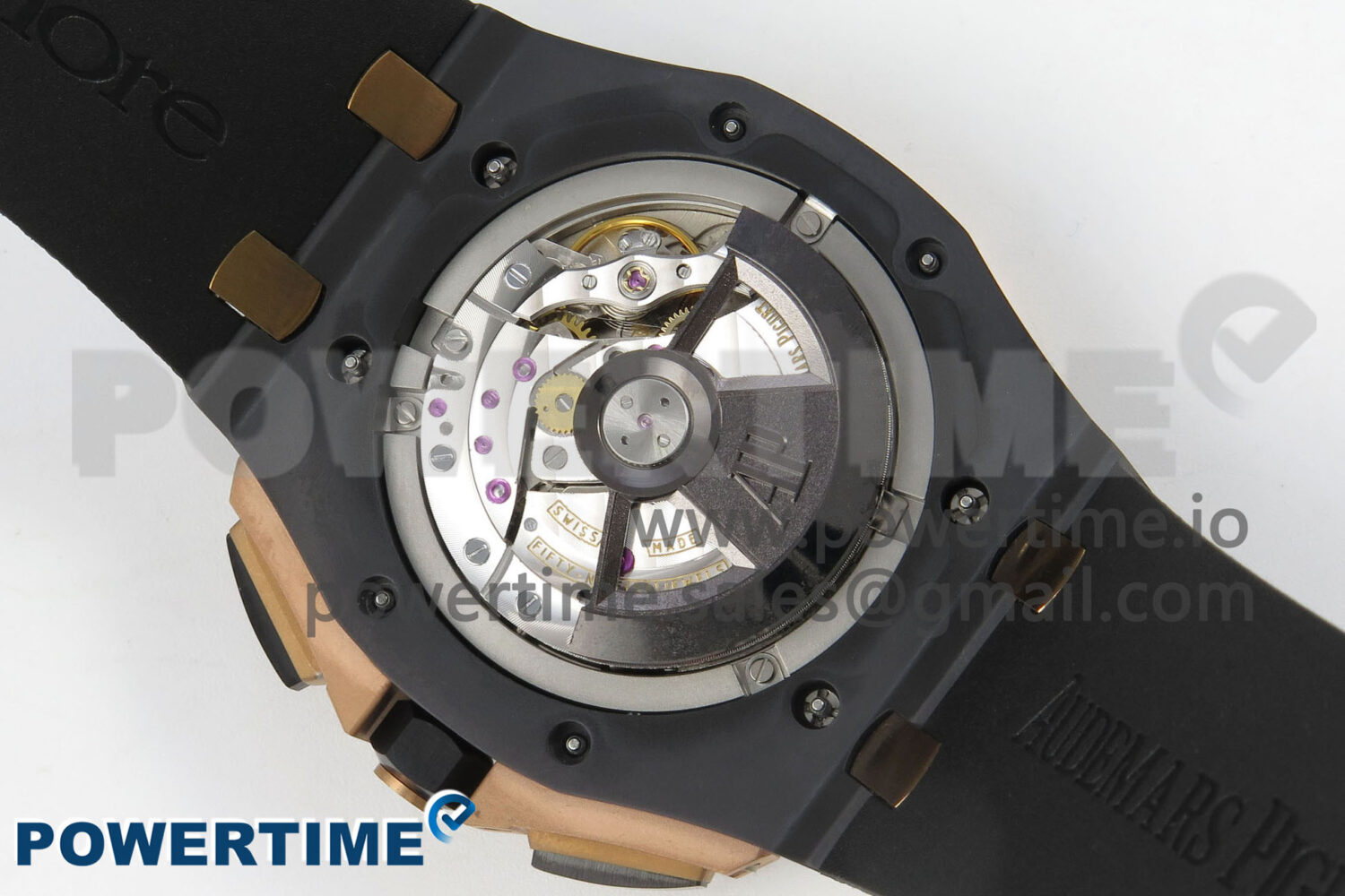 Royal Oak Offshore 44mm Black Ceramic RG Bezel APJF 1:1 Best Edition Gray Dial on Black Rubber Strap A3126 - Image 10