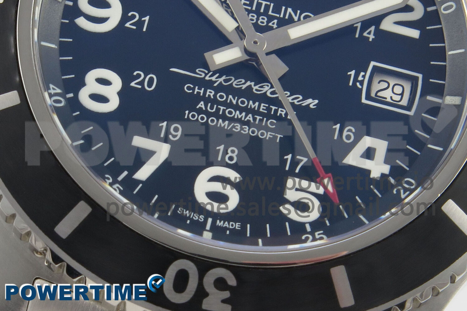 Superocean 44mm SS TF 1:1 Best Edition Black Dial Black Bezel on SS Bracelet A2824 V2 - Image 5
