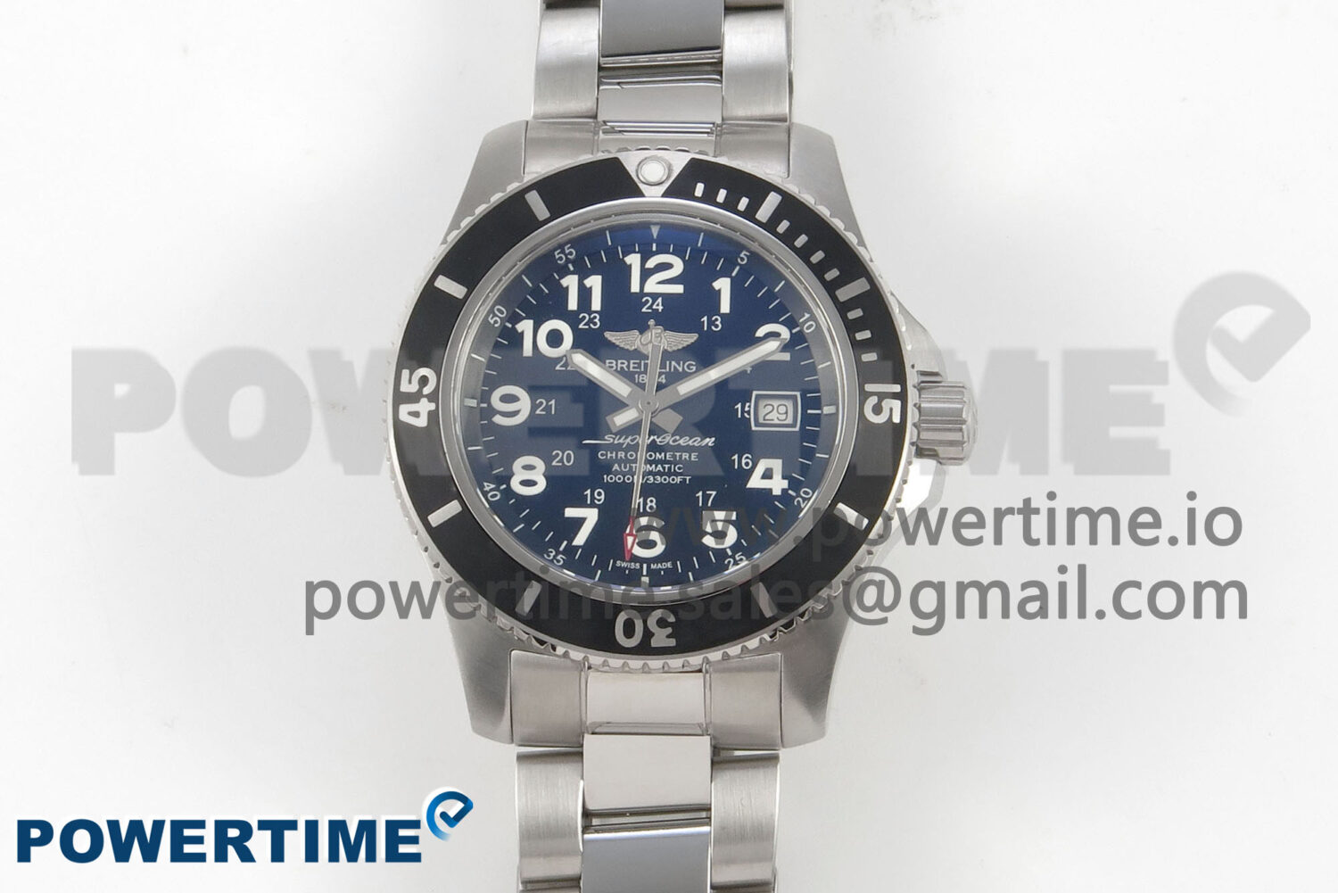 Superocean 44mm SS TF 1:1 Best Edition Black Dial Black Bezel on SS Bracelet A2824 V2 - Image 1