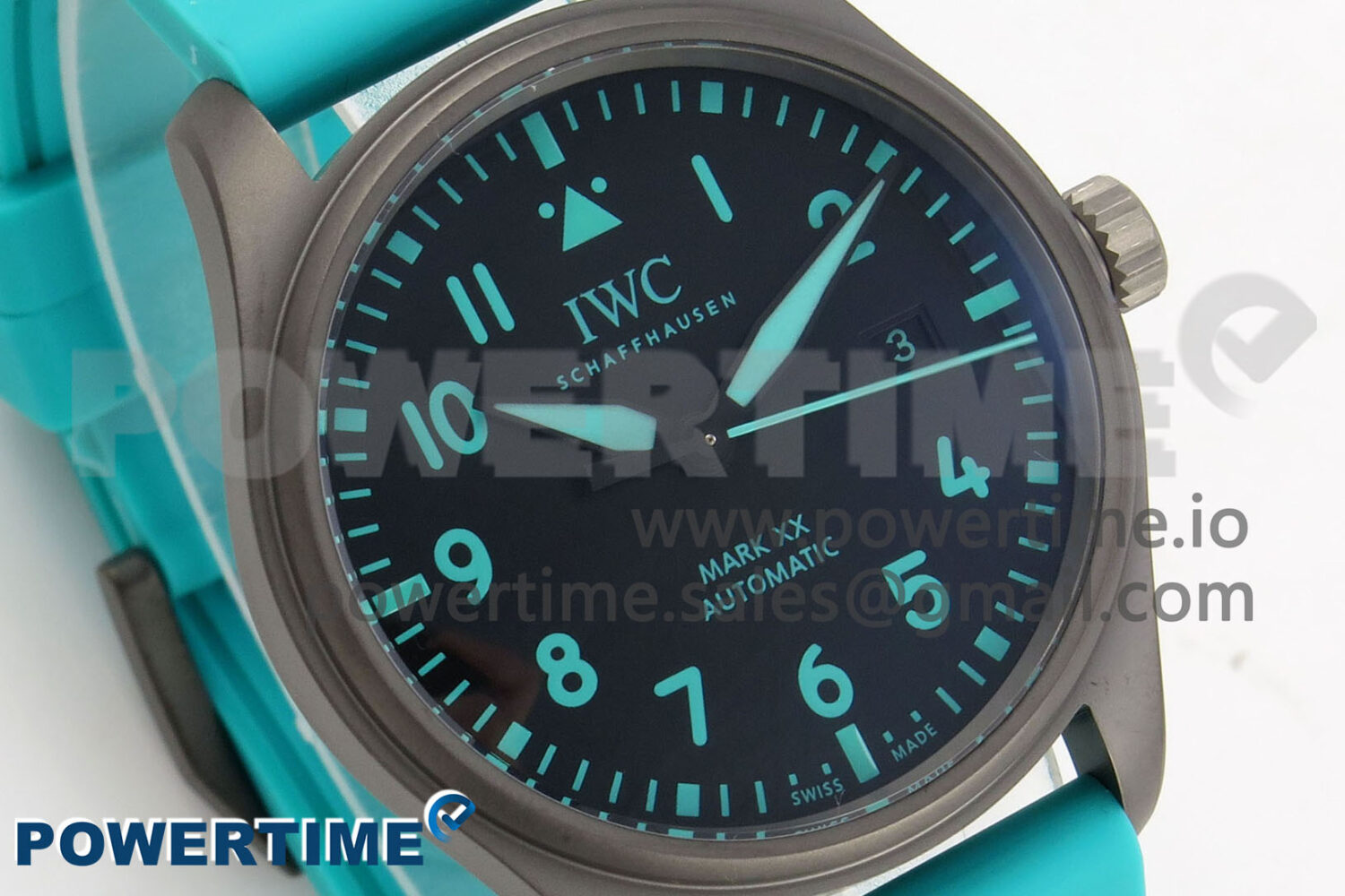 Mark XX IW328210 PVD BLSF Best Edition Black Dial on Green Rubber Strap MIYOTA 9015 - Image 2