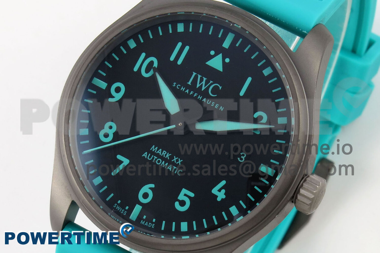 Mark XX IW328210 PVD BLSF Best Edition Black Dial on Green Rubber Strap MIYOTA 9015 - Image 3