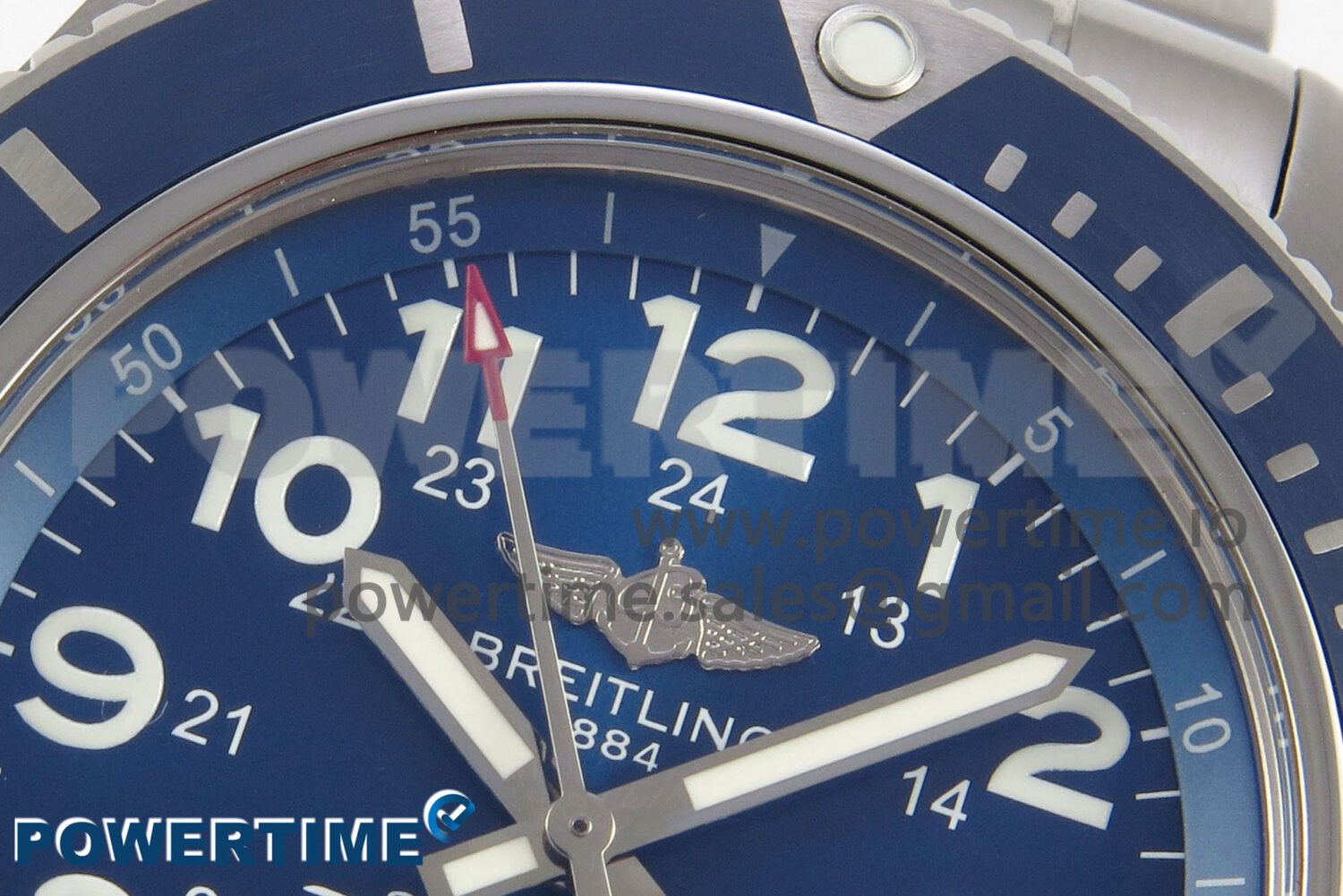 Superocean 44mm SS TF 1:1 Best Edition Blue Dial Blue Bezel on SS Bracelet A2824 V2 - Image 4