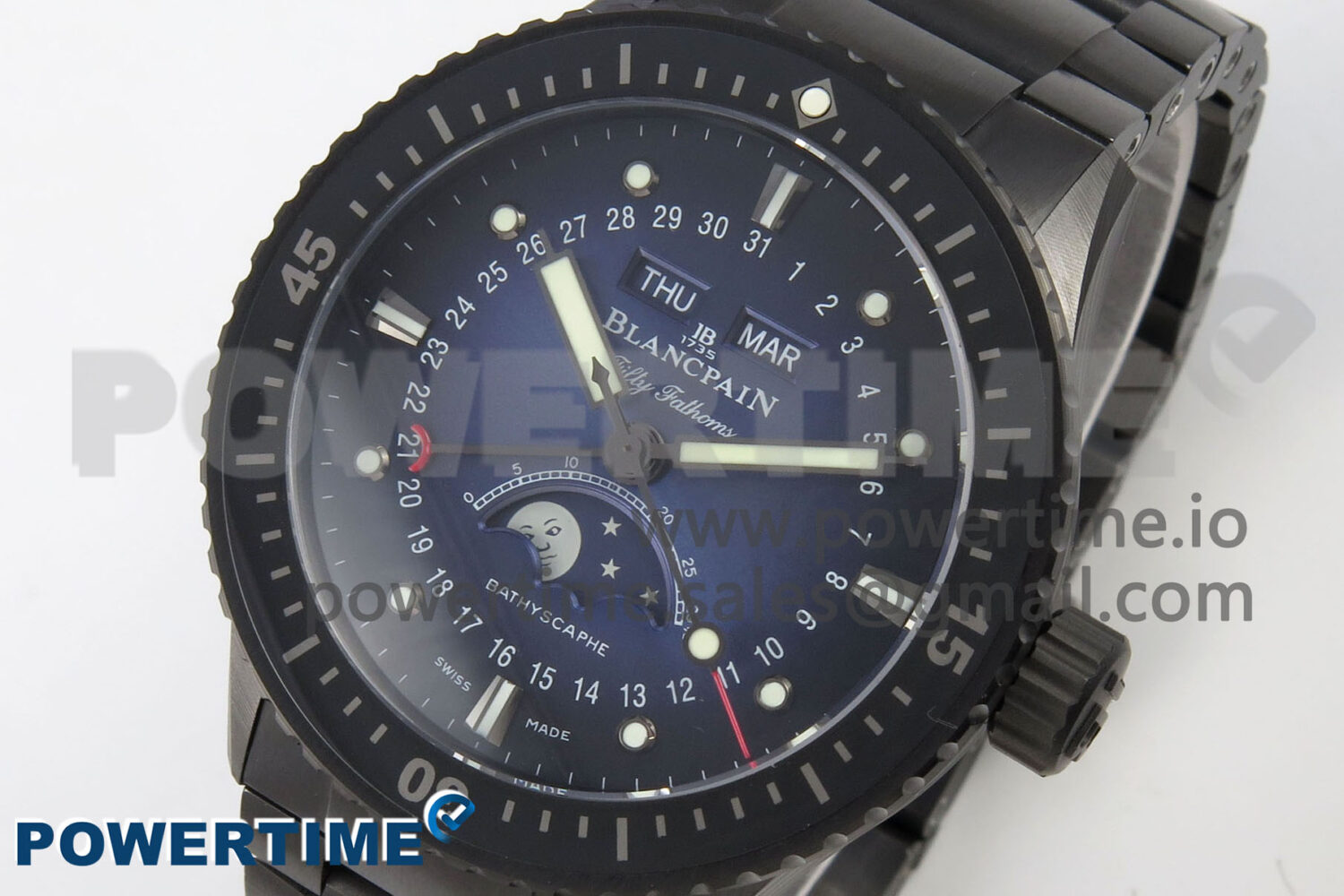 Bathyscaphe 43mm Ceramic DDDF 1:1 Best Edition Blue Dial on Ceramic Bracelet A6654 - Image 3