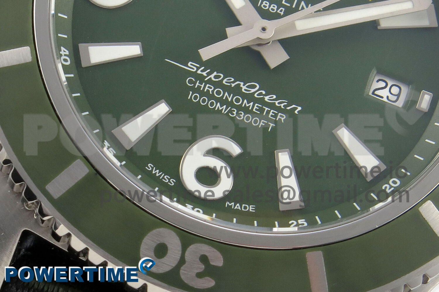 Superocean 44mm SS TF 1:1 Best Edition Green Dial Green Bezel on Green Nylon Strap A2824 V2 - Image 5