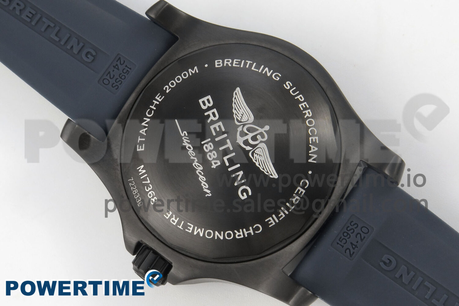 Superocean 46mm SS TF 1:1 Best Edition Blue Dial Black Bezel on Blue Rubber Strap A2824 V2 - Image 8