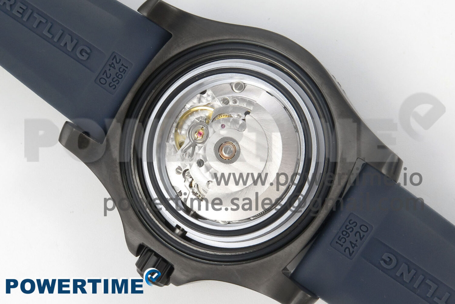 Superocean 46mm SS TF 1:1 Best Edition Blue Dial Black Bezel on Blue Rubber Strap A2824 V2 - Image 9