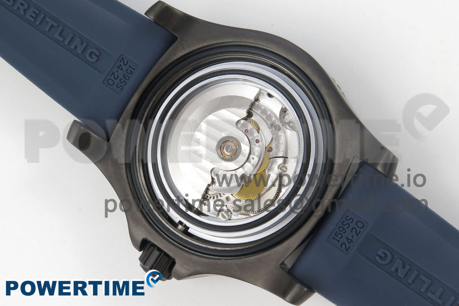 Superocean 46mm SS TF 1:1 Best Edition Blue Dial Black Bezel on Blue Rubber Strap A2824 V2 - Image 10
