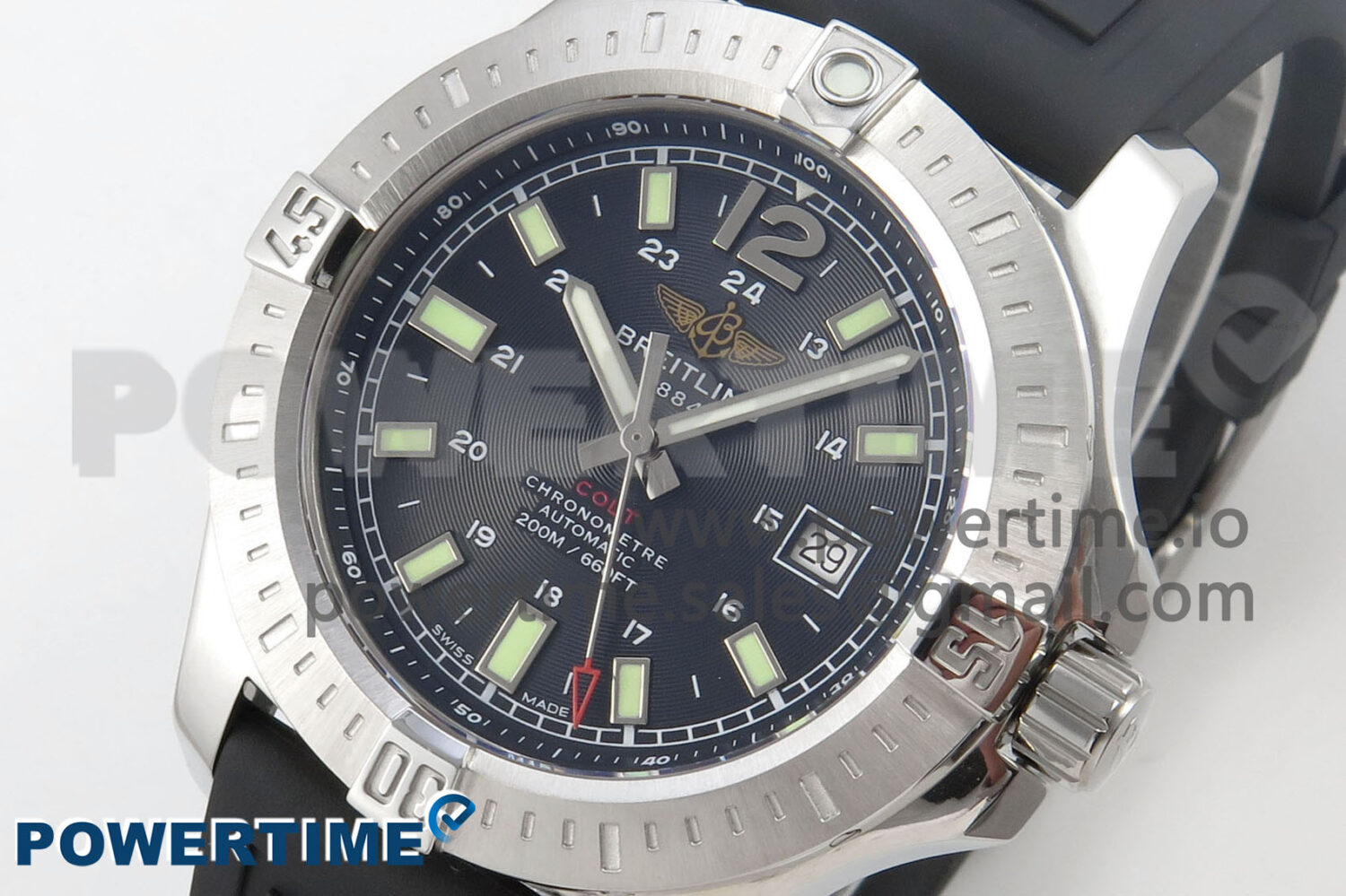 Colt Automatic 44mm TF 1:1 Best Edition Black Dial on Black Rubber Strap A2824 V2 - Image 3