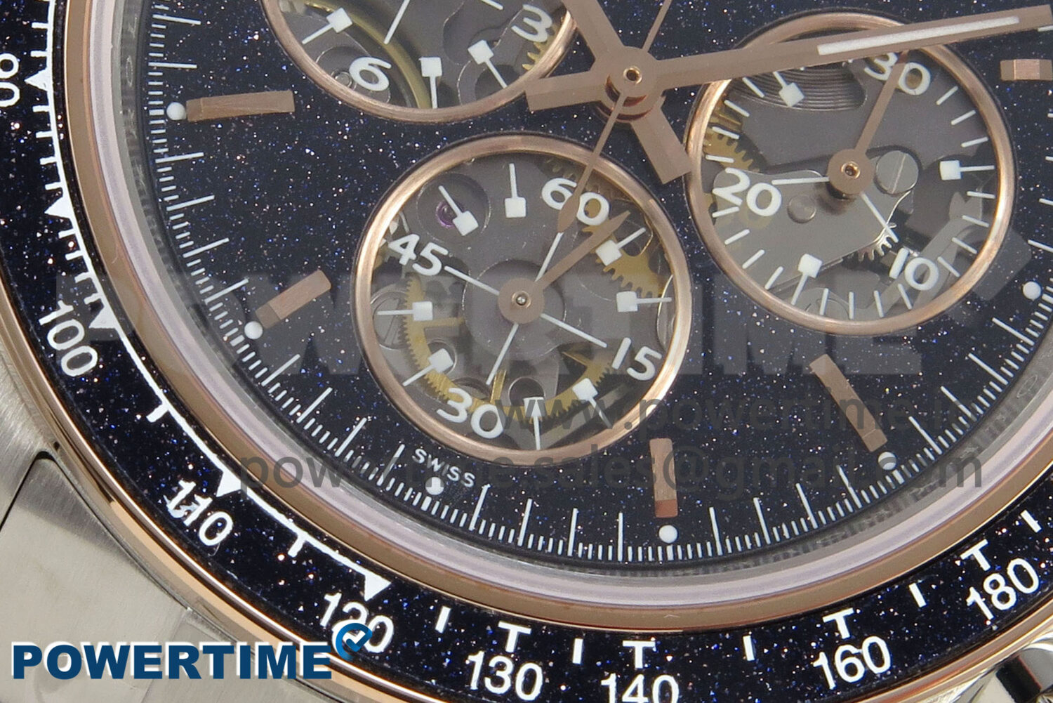 Daytona X SS/RG ADGF Best Edition Black Skeleton Dial On SS Bracelet SA4130 - Image 5