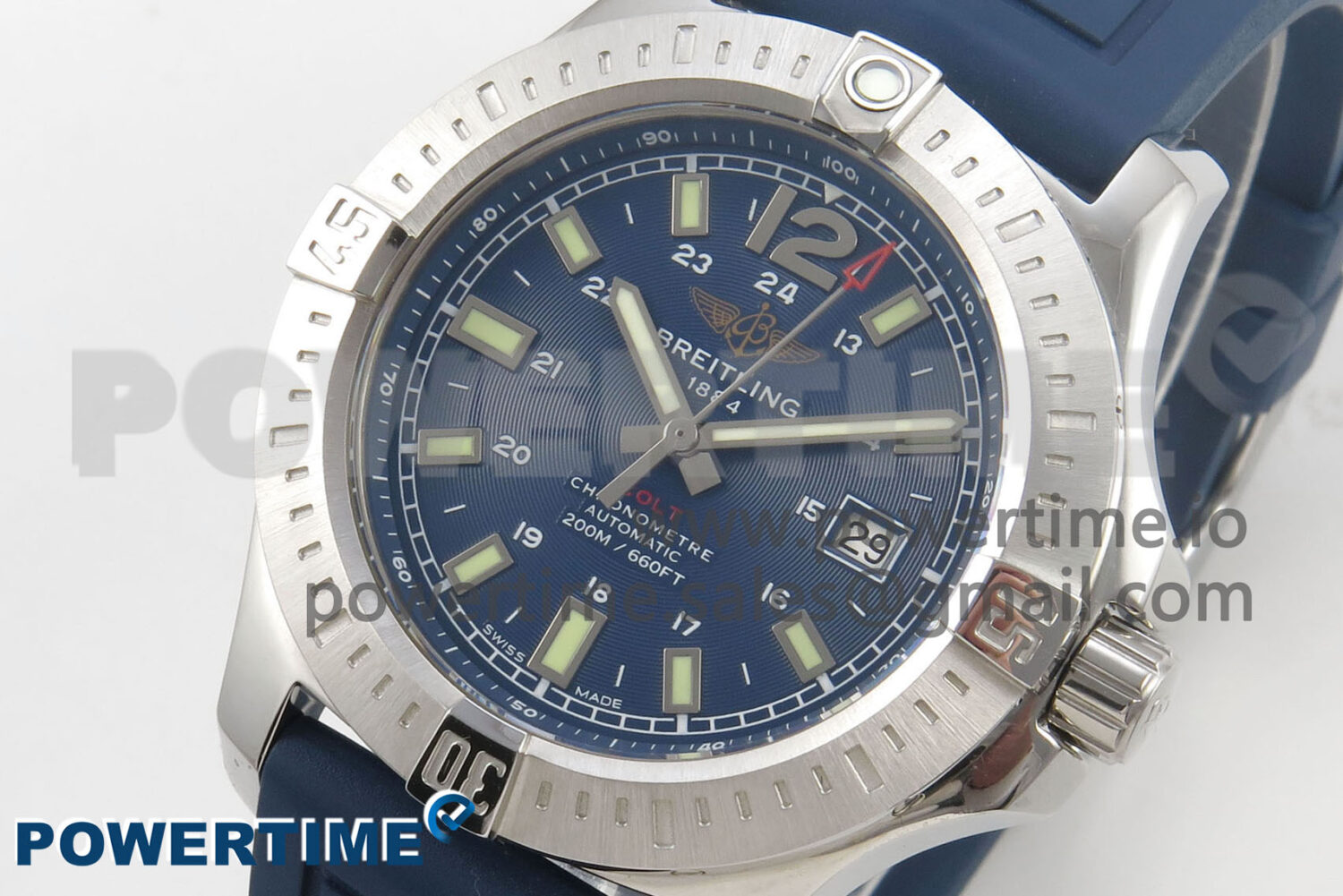 Colt Automatic 44mm TF 1:1 Best Edition Blue Dial on Blue Rubber Strap A2824 V2 - Image 3