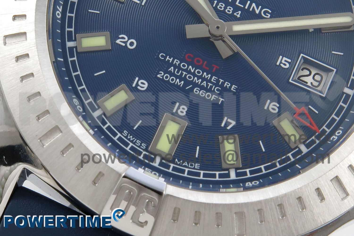 Colt Automatic 44mm TF 1:1 Best Edition Blue Dial on Blue Rubber Strap A2824 V2 - Image 5